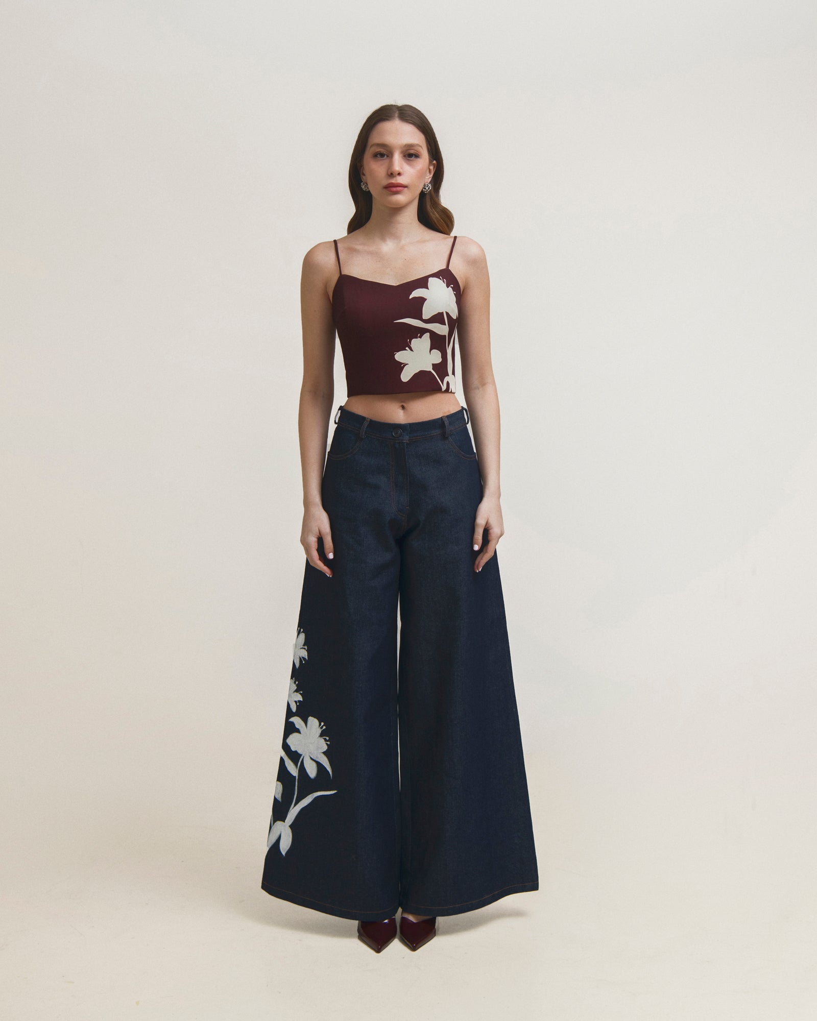 Floral Wide Leg Jeans