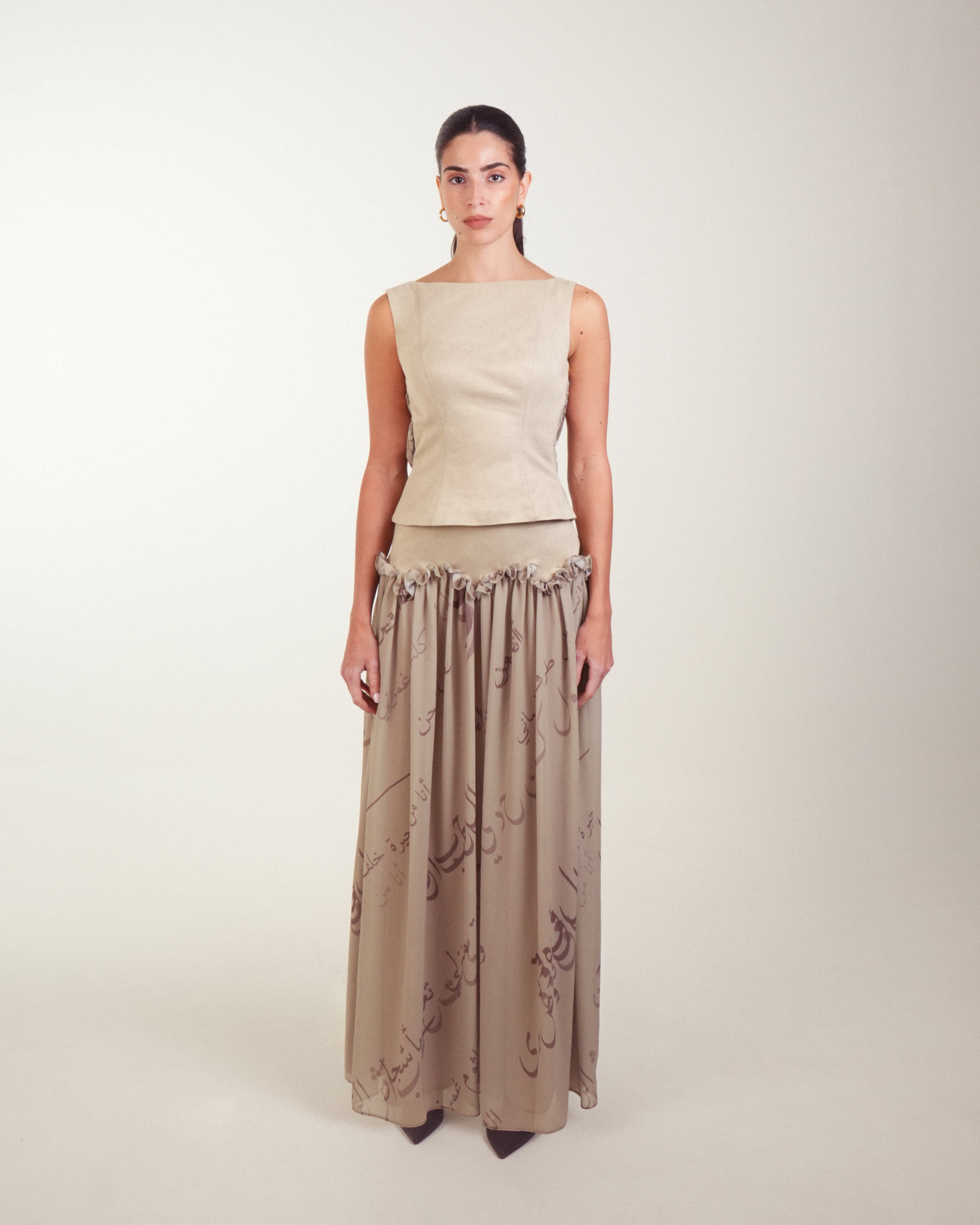 Scalloped Maxi Skirt